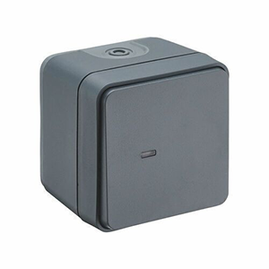 Poussoir lumineux IP55 CYKLONE anthracite